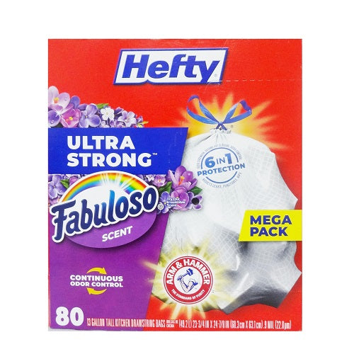 hefty kitchen bags 80ct 13 gl lavender -- 3 per case