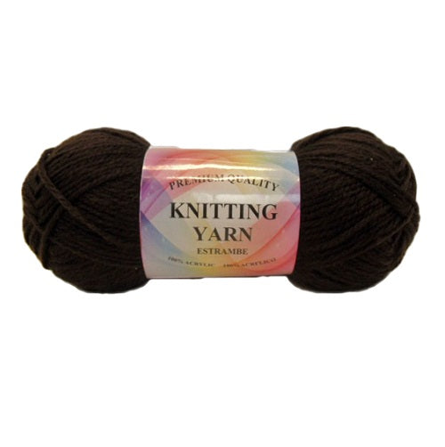 knitting yarn dark brown 100 acrylic -- 10 per box