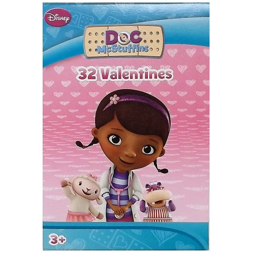 valentine cards 32ct doc mc stuffins -- 50 per case