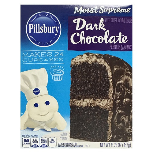 pillsbury cake mix dark choc 15.25oz -- 12 per case