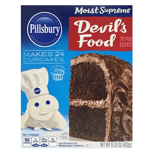 pillsbury cake mix devils food 15.25oz -- 12 per case