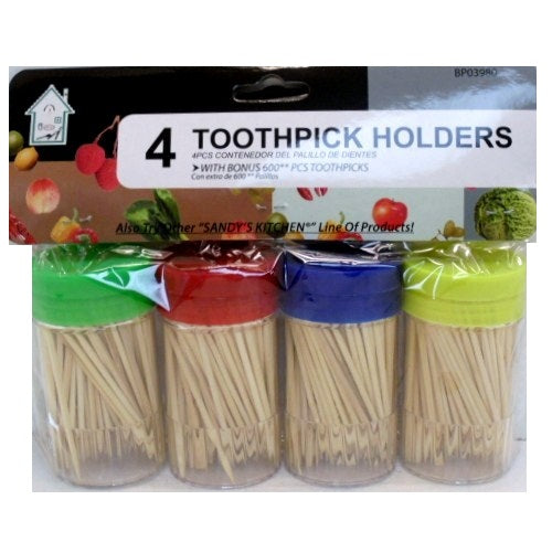 toothpicks w- dispenser 4pk -- 12 per box