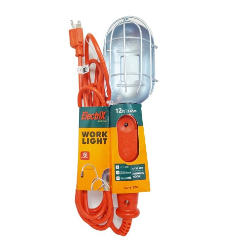 work light 12ft w- hanging hook -- 12 per case