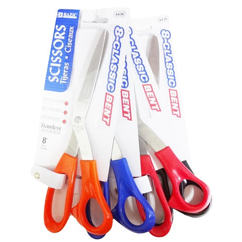 scissors 8in stainless stell asst clrs -- 24 per box