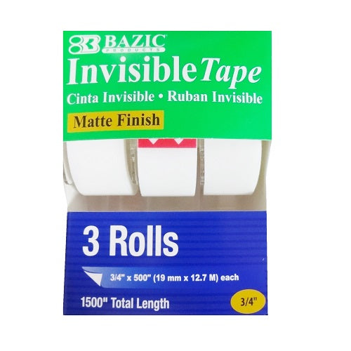 invisible tape 3pk x 500 -- 24 per box