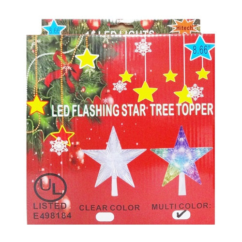 x- mas star tree topper led colors -- 12 per box