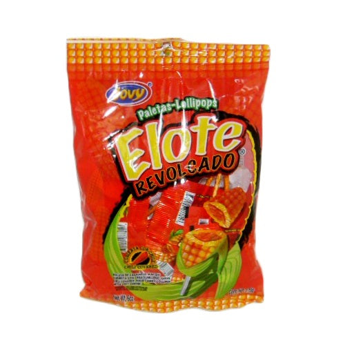 jovy lollipops elote revolcado 6oz -- 24 per case