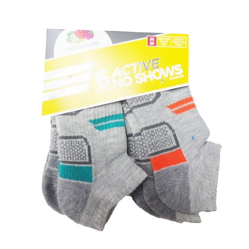 fruit o.t lm boys socks 6pk 9-2 no show -- 12 per case