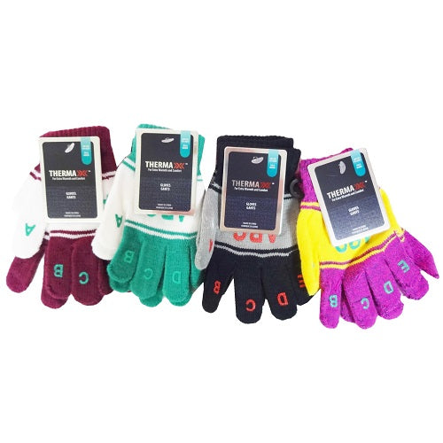 thermax kids gloves asst clrs -- 12 per box