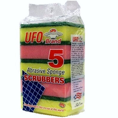 ufo sponge scrubbers 5pk thick -- 48 per case