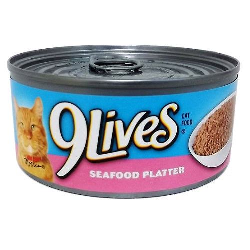 9 lives 5.5oz seafood platter -- 24 per case