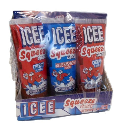 icee squeeze candy asst flvrs 2.1oz -- 12 per box