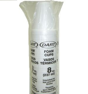 dart foam cups 8oz 25ct -- 40 per case