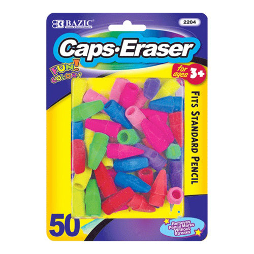 eraser tops 50ct asst neon clrs -- 24 per box