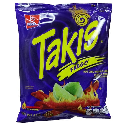 takis 4oz fuego tortillas chips -- 20 per case