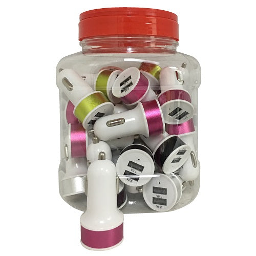 usb car charger double asst clrs -- 36 per box