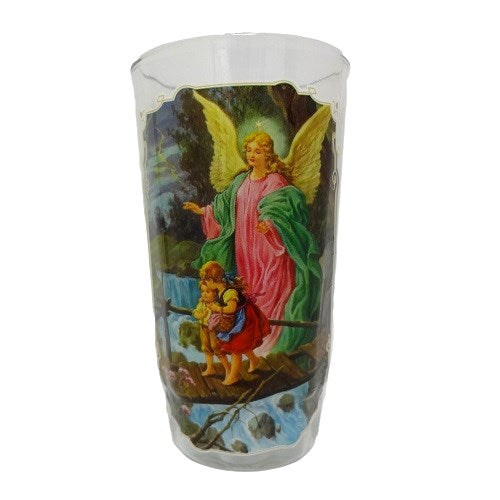 candle 6in angel de la guarda white -- 12 per case