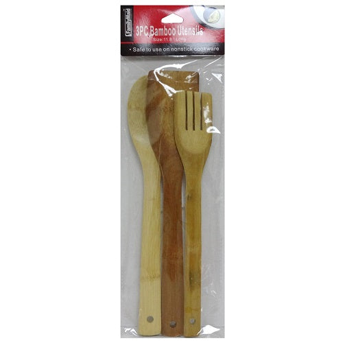 serving utencils 3pc bamboo -- 12 per box