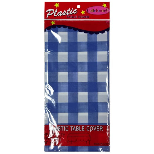 table cover 54 x 108in blue checkered -- 12 per box