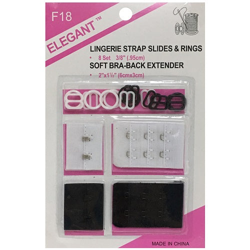 bra extenders 2pc strap slides rings -- 24 per box