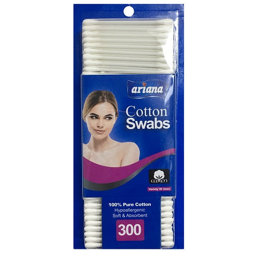 ariana cotton swabs 300ct plstc stick -- 24 per case