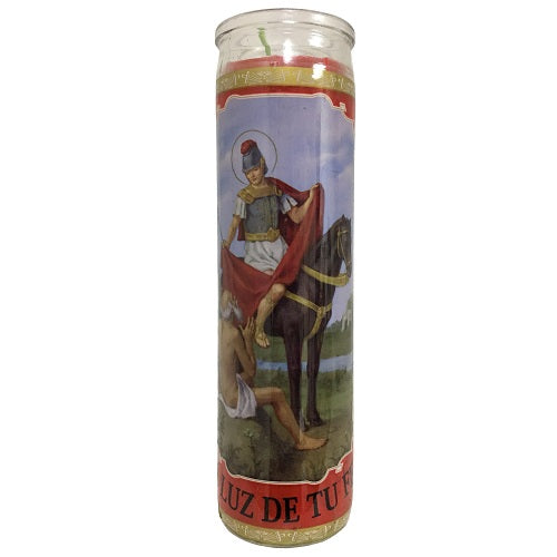 candle 8in red san martin caballero -- 12 per case