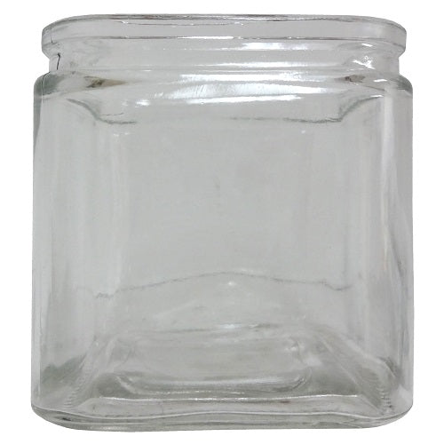 vase glass cube clear -- 12 per case