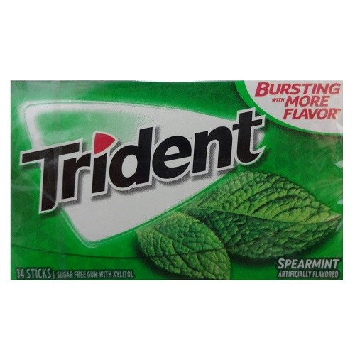 trident gum 14ct spearmint flvr -- 15 per box