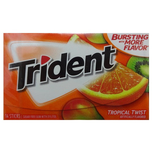 trident gum 14ct tropical twist flvr -- 15 per box