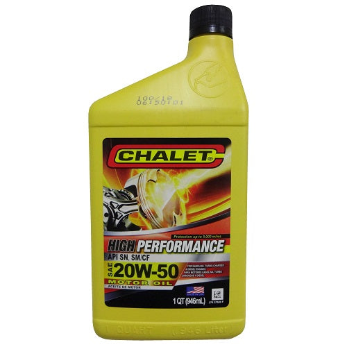 chalet motor oil sae 20w-50 1qt -- 12 per case