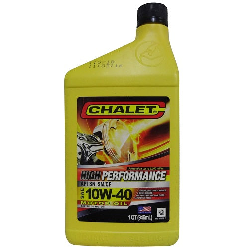 chalet motor oil 1qt 10w-40 high perform -- 12 per case