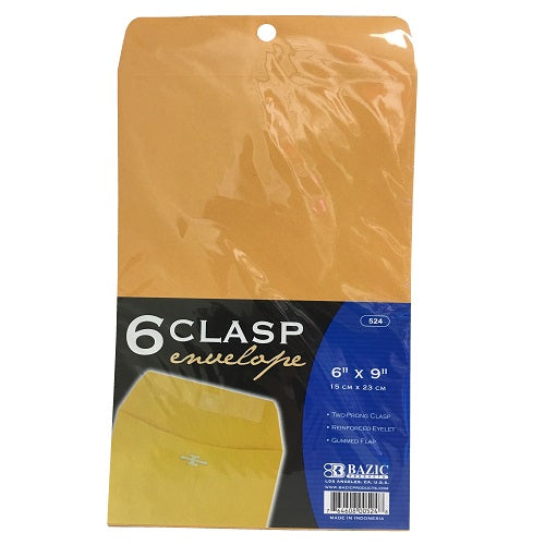 clasp envelopes 6ct 6 x 9in yellow -- 48 per case