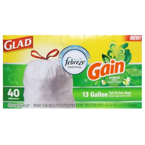 glad tall kit bags 40ct gain orig 13gl -- 6 per case