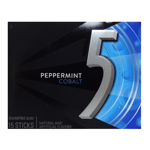 wrigleys 5 gum peppermint cobalt 15pc -- 10 per box