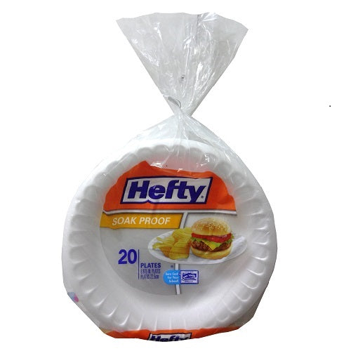 hefty foam plates 20ct plain 8.875in -- 24 per case