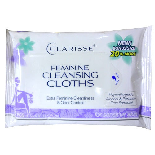 clarisse feminine cleansing cloths 36ct -- 24 per case