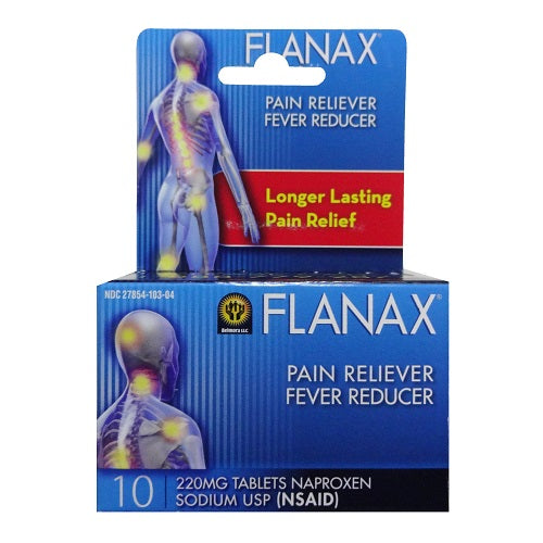 flanax tablets 10ct 220mg pain reliever -- 24 per case