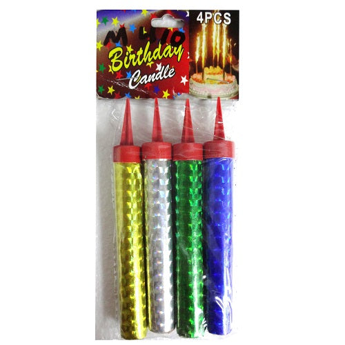 birthday candles sparkling 4pc asst clrs -- 12 per box