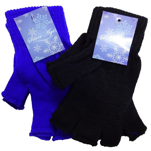 fingerless knit gloves asst clrs -- 12 per box