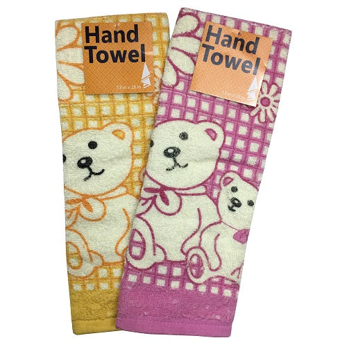 hand towels bear design asst clrs 13x28i -- 12 per box