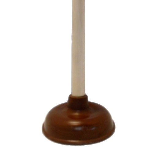 plunger w- wood handle brown -- 24 per case