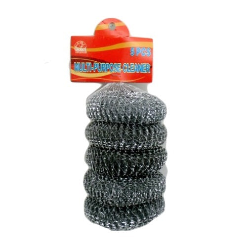 scourer pads 5pc stainless steel -- 12 per box