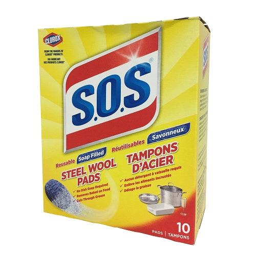 s.o.s steel wool soap pads 10ct -- 6 per case