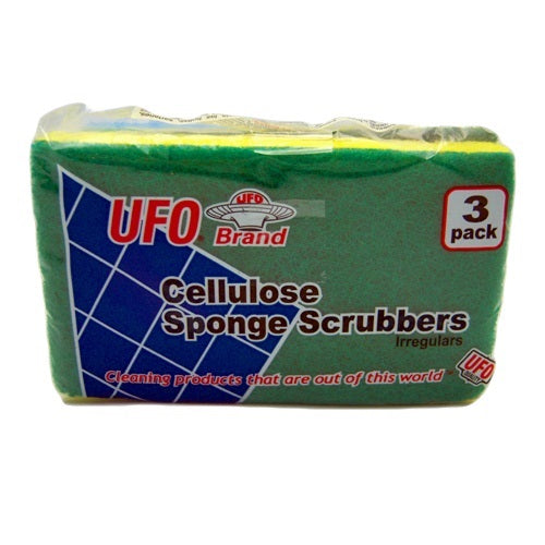 ufo cellulose sponge scrubbers 3pc -- 60 per case