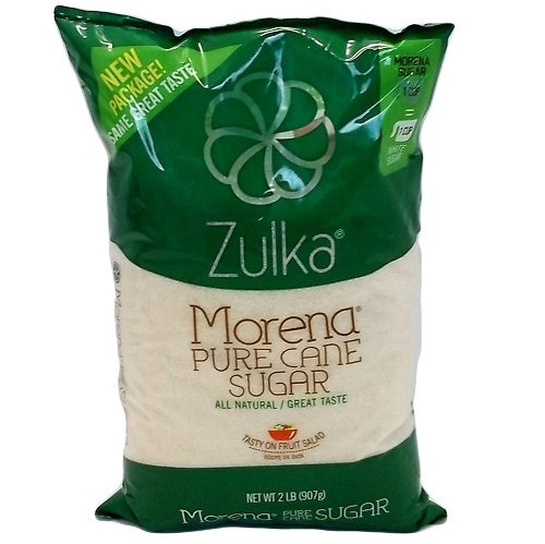 zulka morena pure cane sugar 2 lbs -- 10 per case