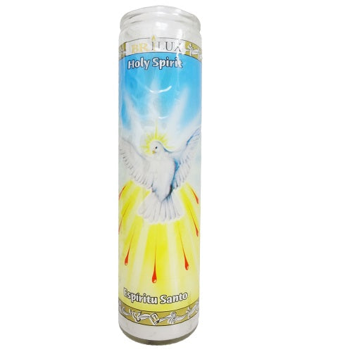 candle 8in espiritu santo white -- 12 per case