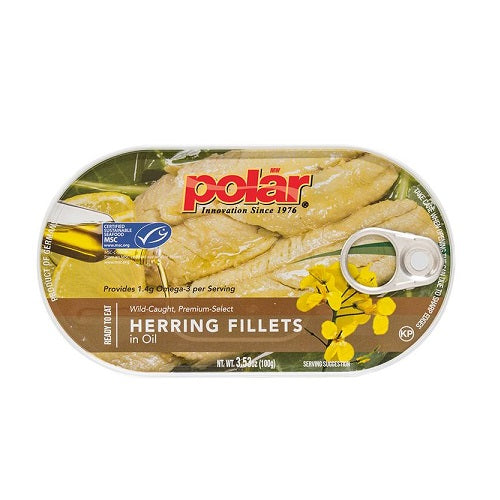 polar herring fillets in oil 3.53oz -- 18 per case