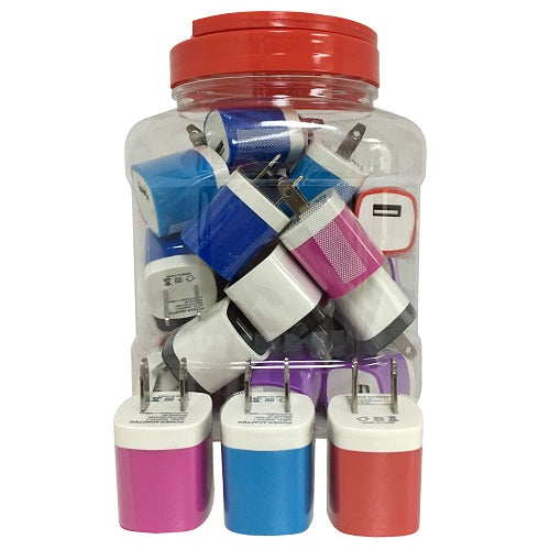 usb wall charger in jar asst clrs -- 36 per box