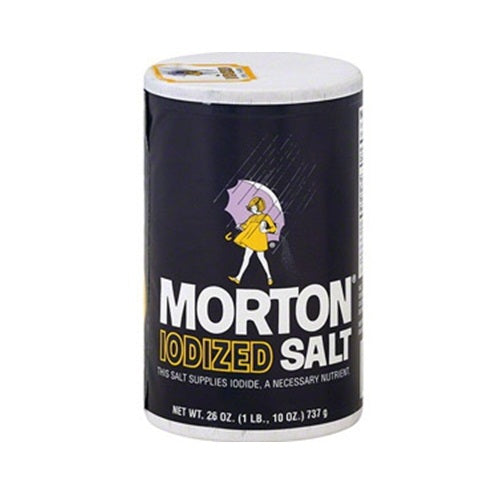 morton salt iodized 26oz f-s canister -- 24 per case