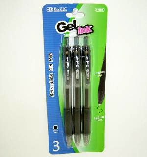 optima oil gel pens black ink 3pc md -- 24 per box